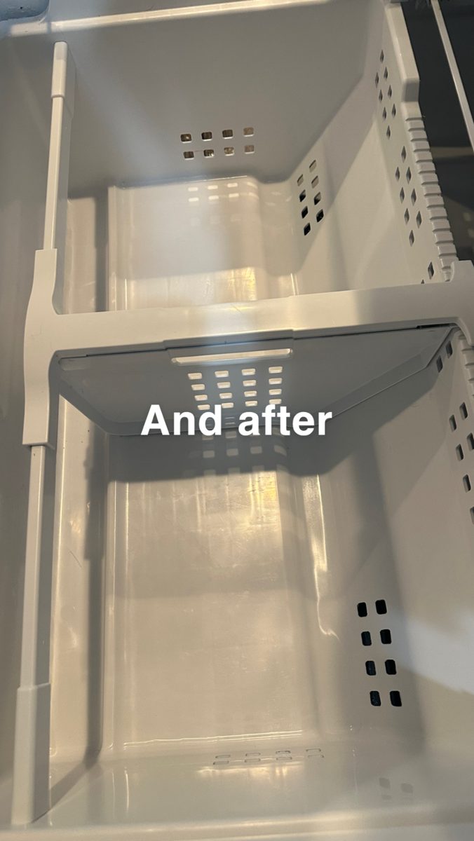 Freezer drawers after cleaning