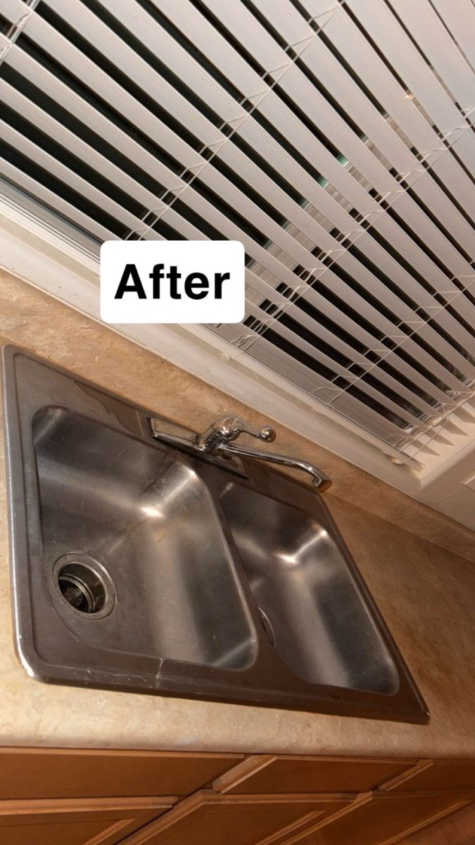 Kitchen sink after cleaning